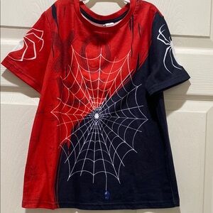 Red and Black Spider Web Graphic T-Shirt